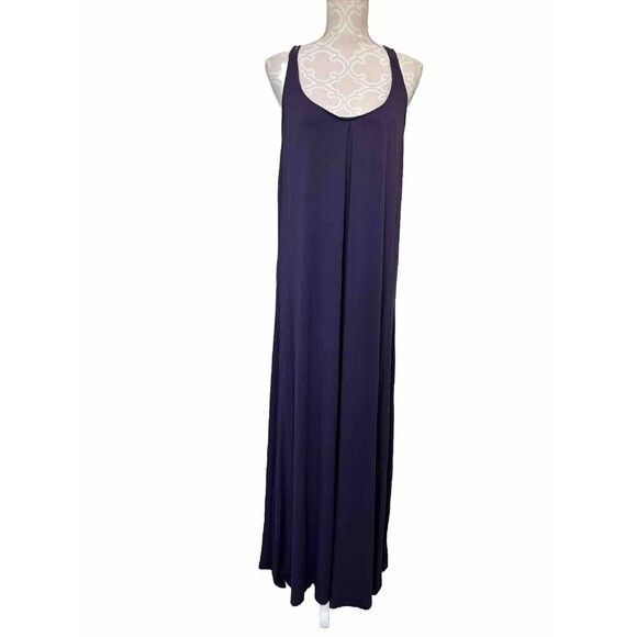 Rosa Faia Brand Womans Plain Violet Large Maxi Halter Dress NWT Beads - Picture 1 of 14